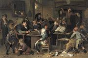 Jan Steen A school class with a sleeping schoolmaster, oil on panel painting by Jan Steen, 1672 USA oil painting artist